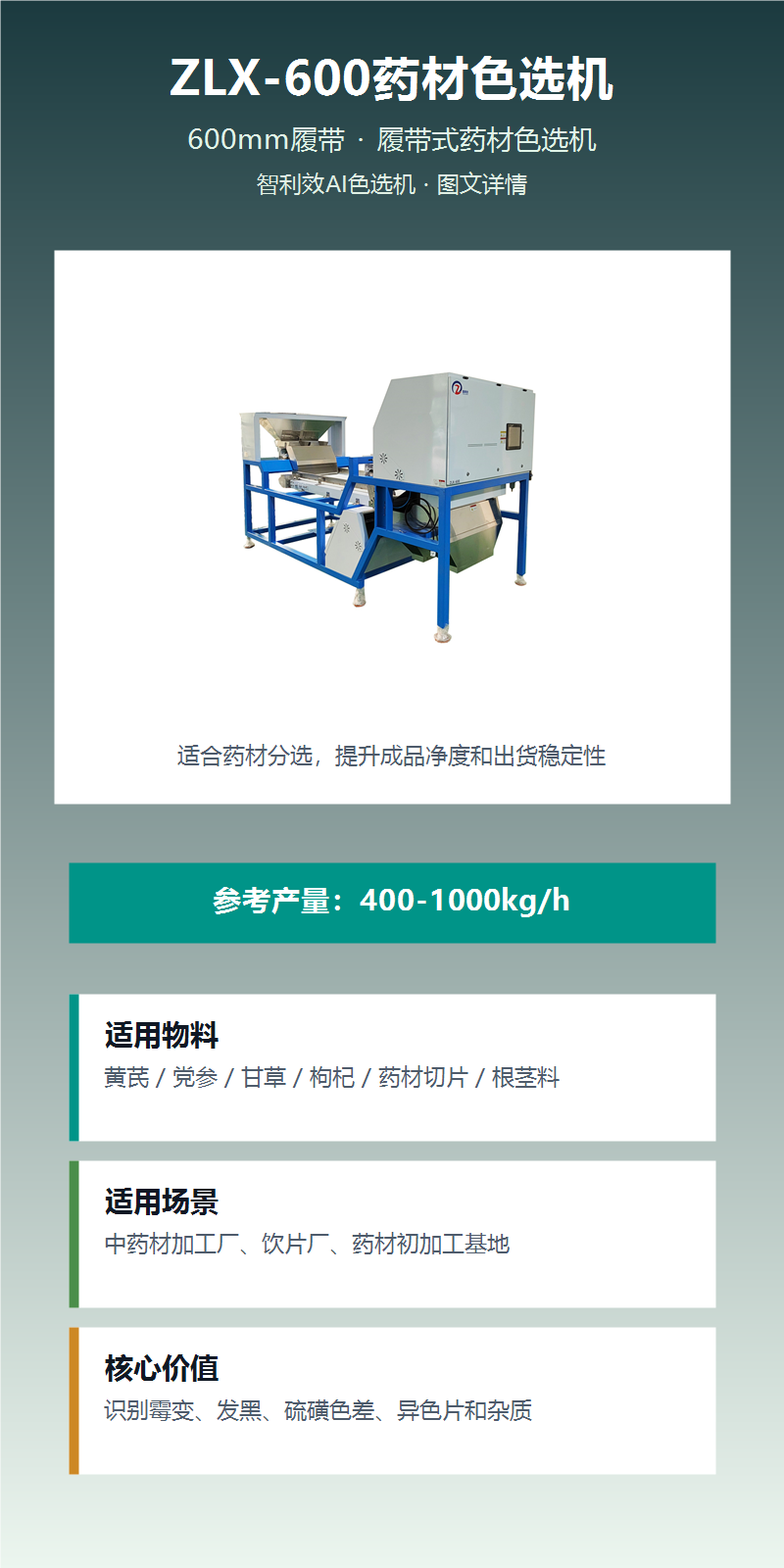 ZLX-600药材色选机 图文详情1