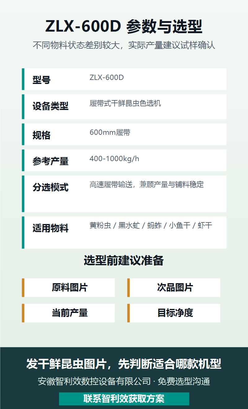 ZLX-600D干鲜昆虫色选机 图文详情3