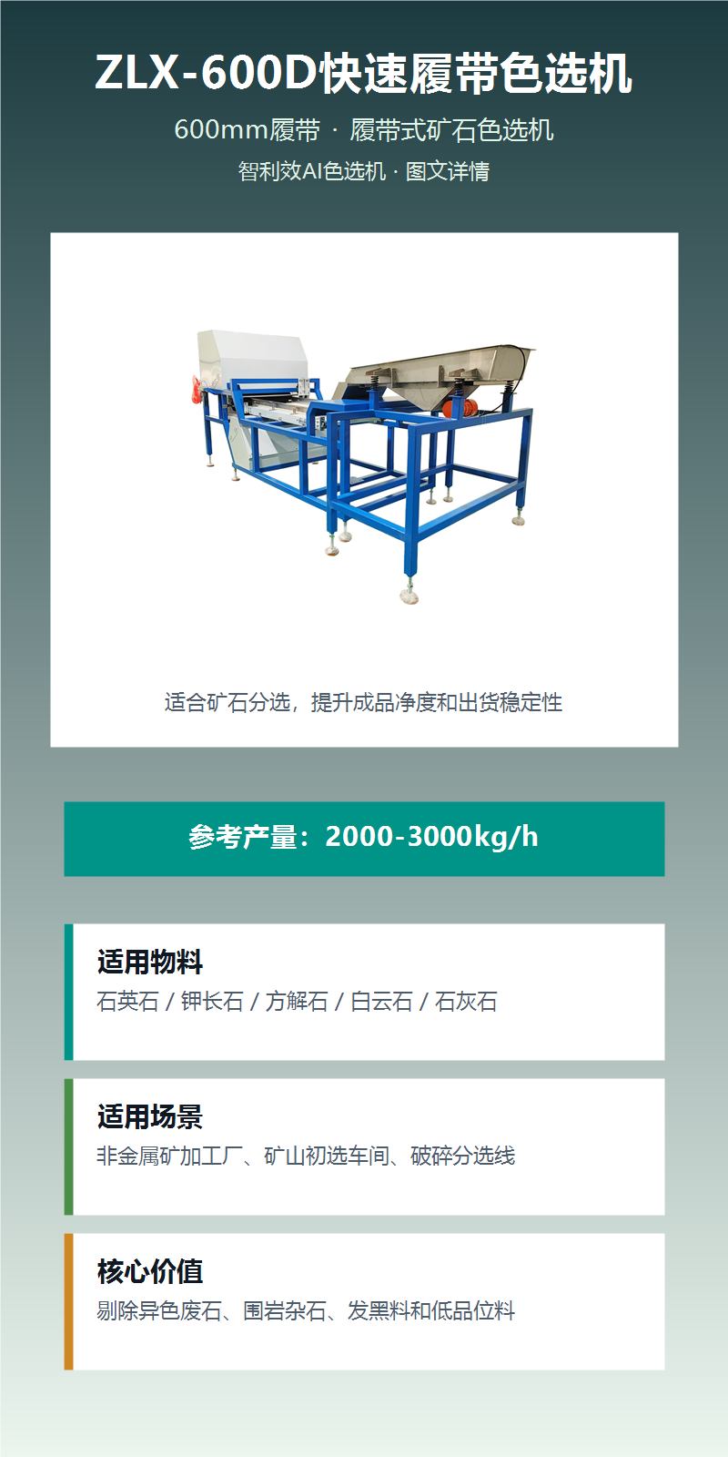 ZLX-600D快速履带色选机 图文详情1