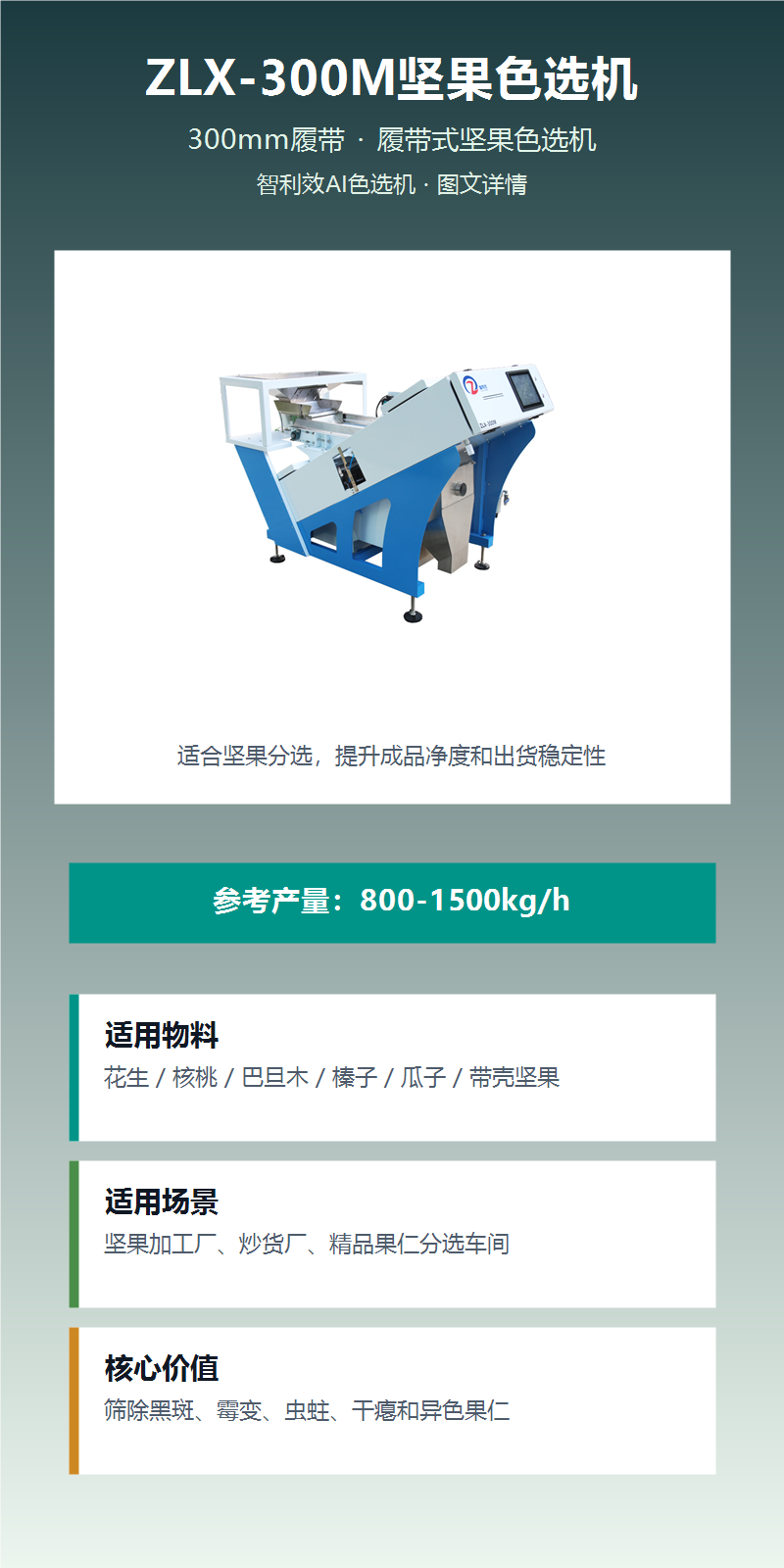 ZLX-300M坚果色选机 图文详情 1