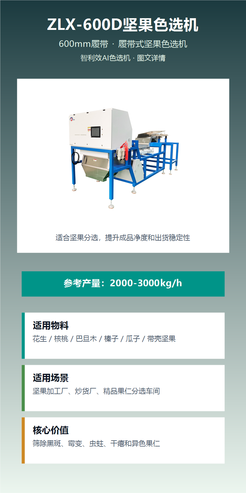 ZLX-600D坚果色选机 图文详情 1