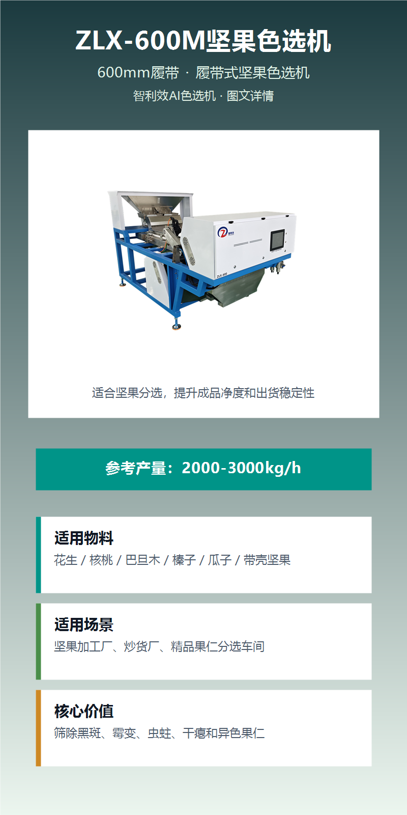 ZLX-600M坚果色选机 图文详情 1