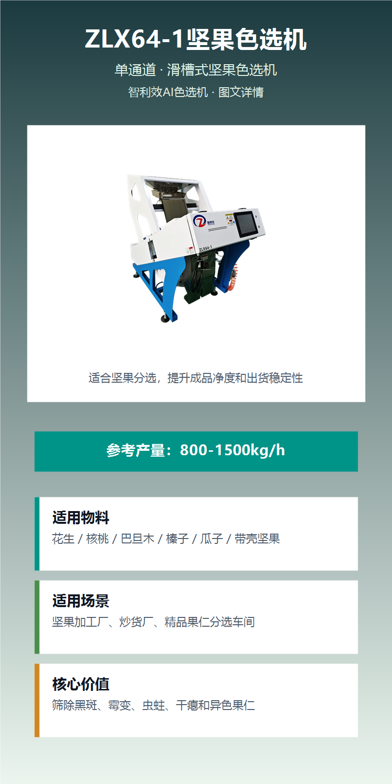 ZLX64-1坚果色选机 图文详情 1