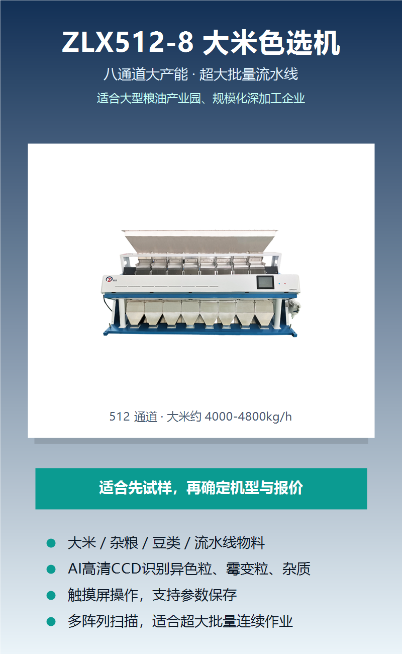 ZLX512-8 粮食色选机产品详情图