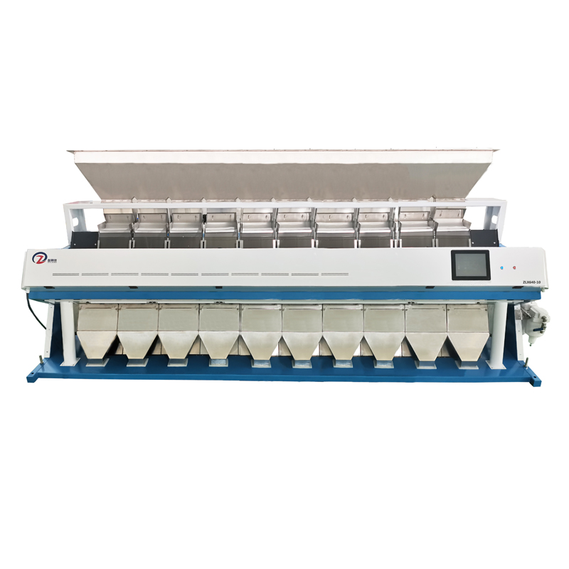智利效ZLX640-10滑槽式色选机实拍